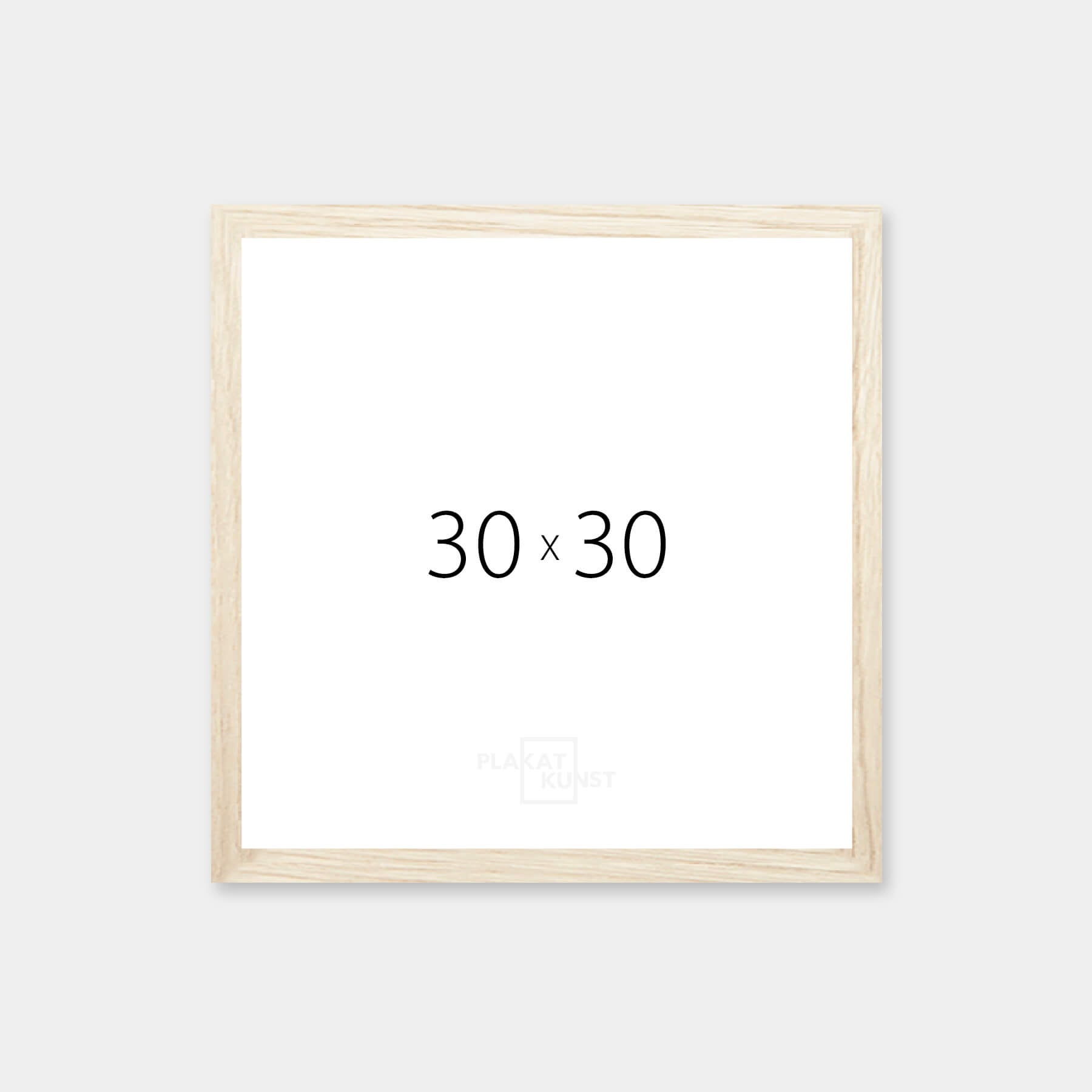 30x30 picture frame in light wood - Narrow